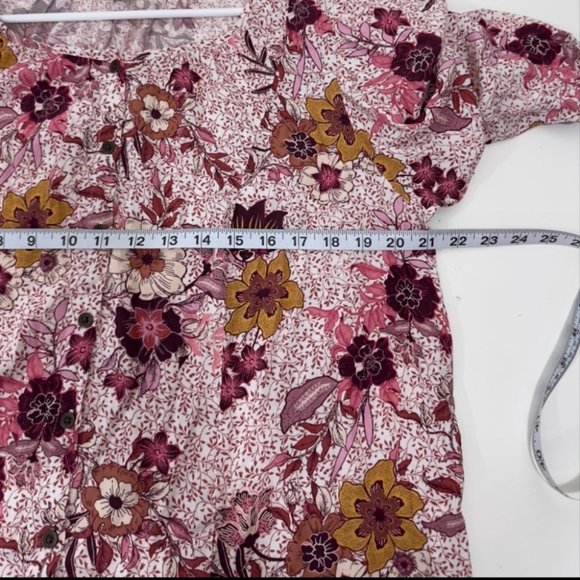 Knox Rose Women SZ M Floral Print 3/4 Sleeve Blouse Lightweight Rayon Scoop Neck - Picture 7 of 9